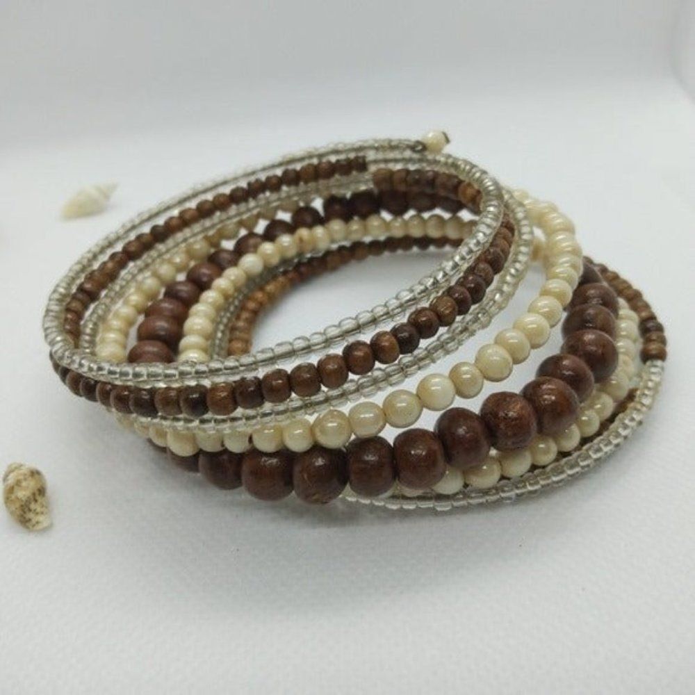 Boho multi layered beaded natural bracelet