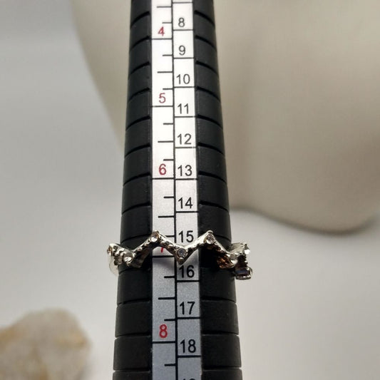 Zig zag crystal enhancer ring size 7