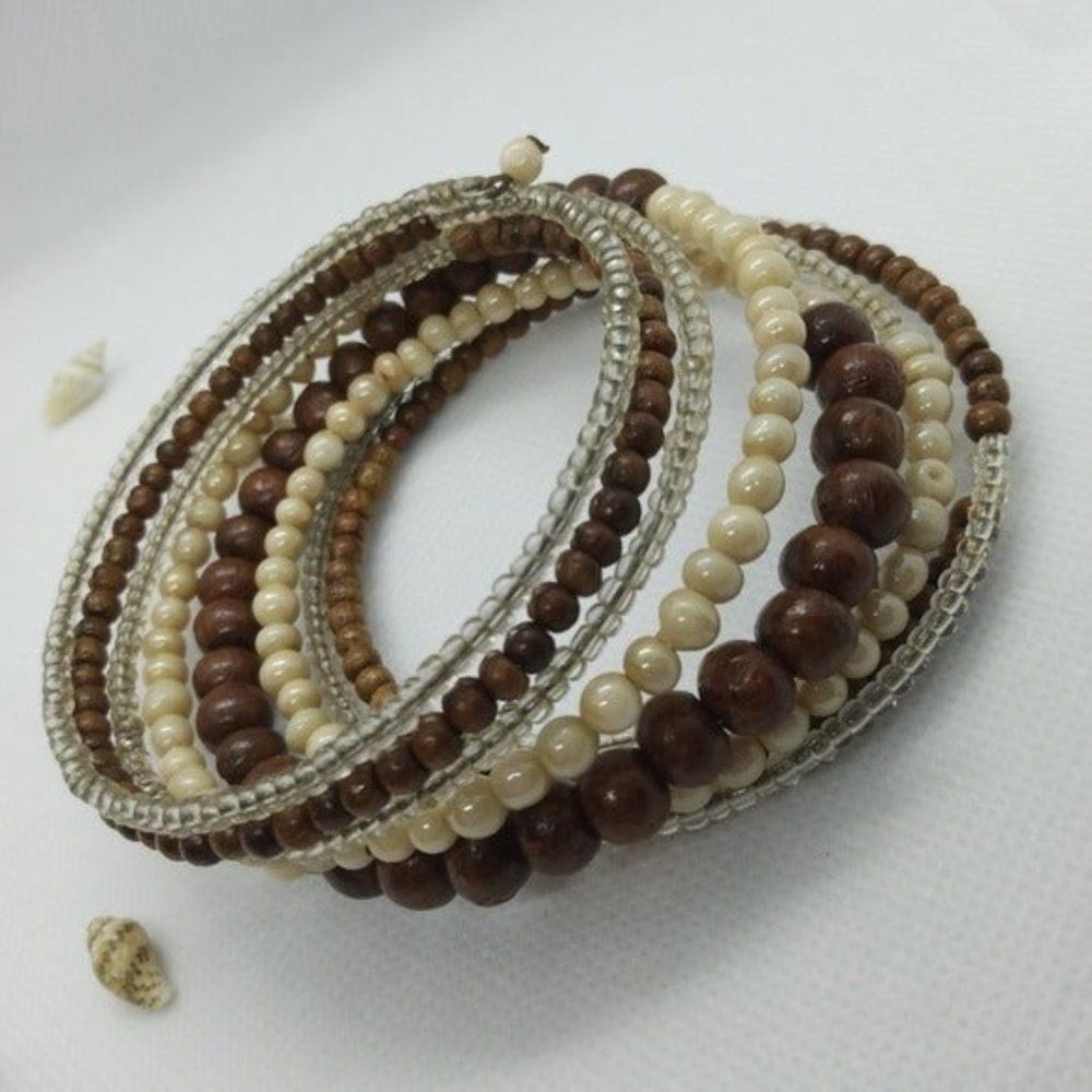 Boho multi layered beaded natural bracelet