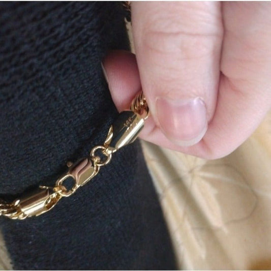 14kt Italy stamped gold Bonded Thick rope chain anklet